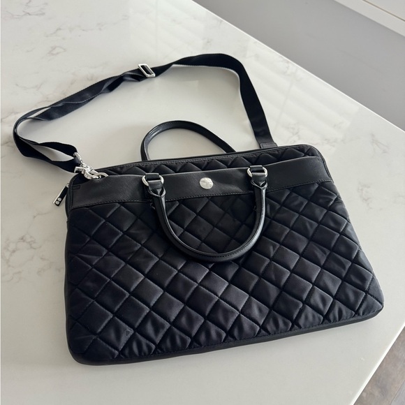 Knomo Handbags - Knomo London Avignon Quilted Laptop Bag Black